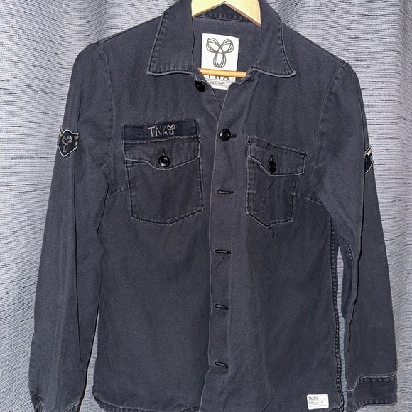 TNA Jackets & Blazers - TNA Navy Blue Shirt Jacket